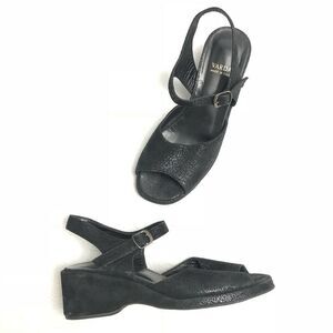 Varda Designer Italian Sandals Metallic Wedges